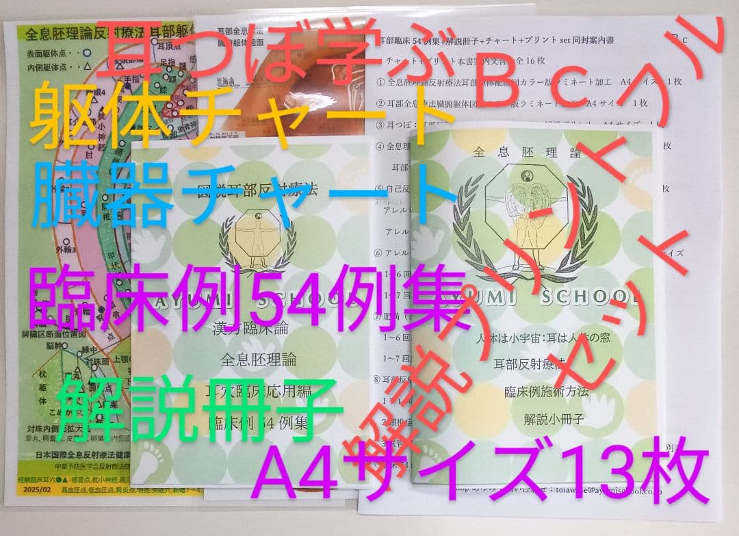 Bc耳臨床54例集+臓器躯体ラミネート加工+解説プリント13set