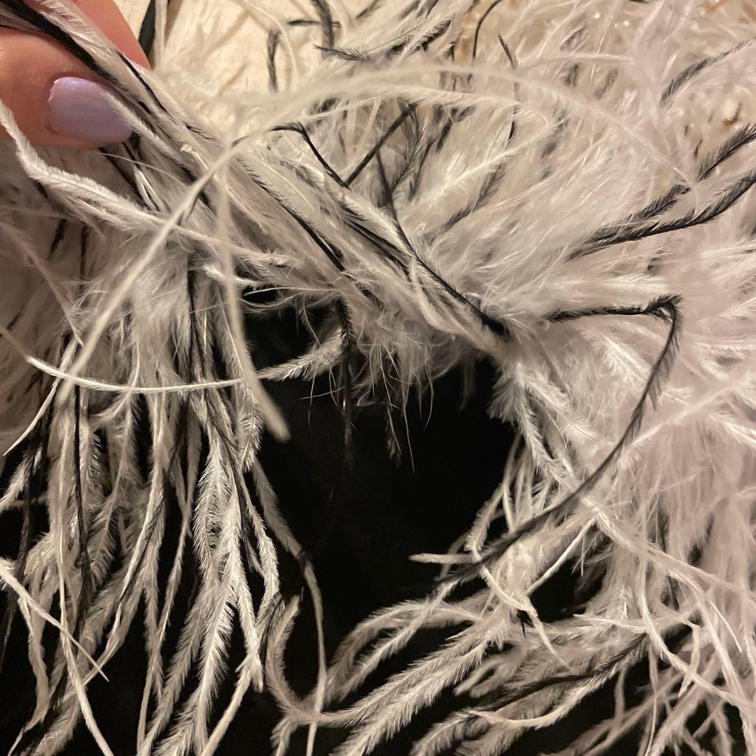 【3万円】LU CIEL Blue オーストリッチ　デザインキャミソール