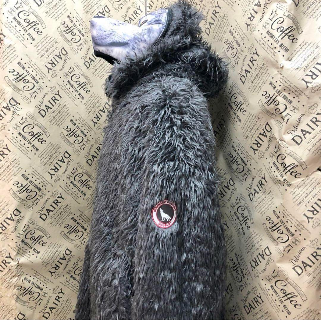 ダブレット 狼 ファー ジャケット ブルゾン グレー 17 M S2952