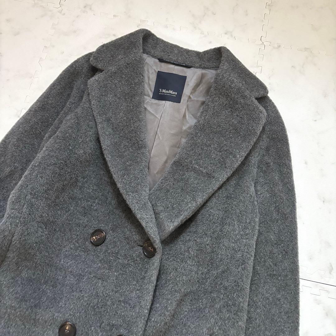 美品✨MaxMara マックスマーラ シャギーコート ロング アルパカ グレー