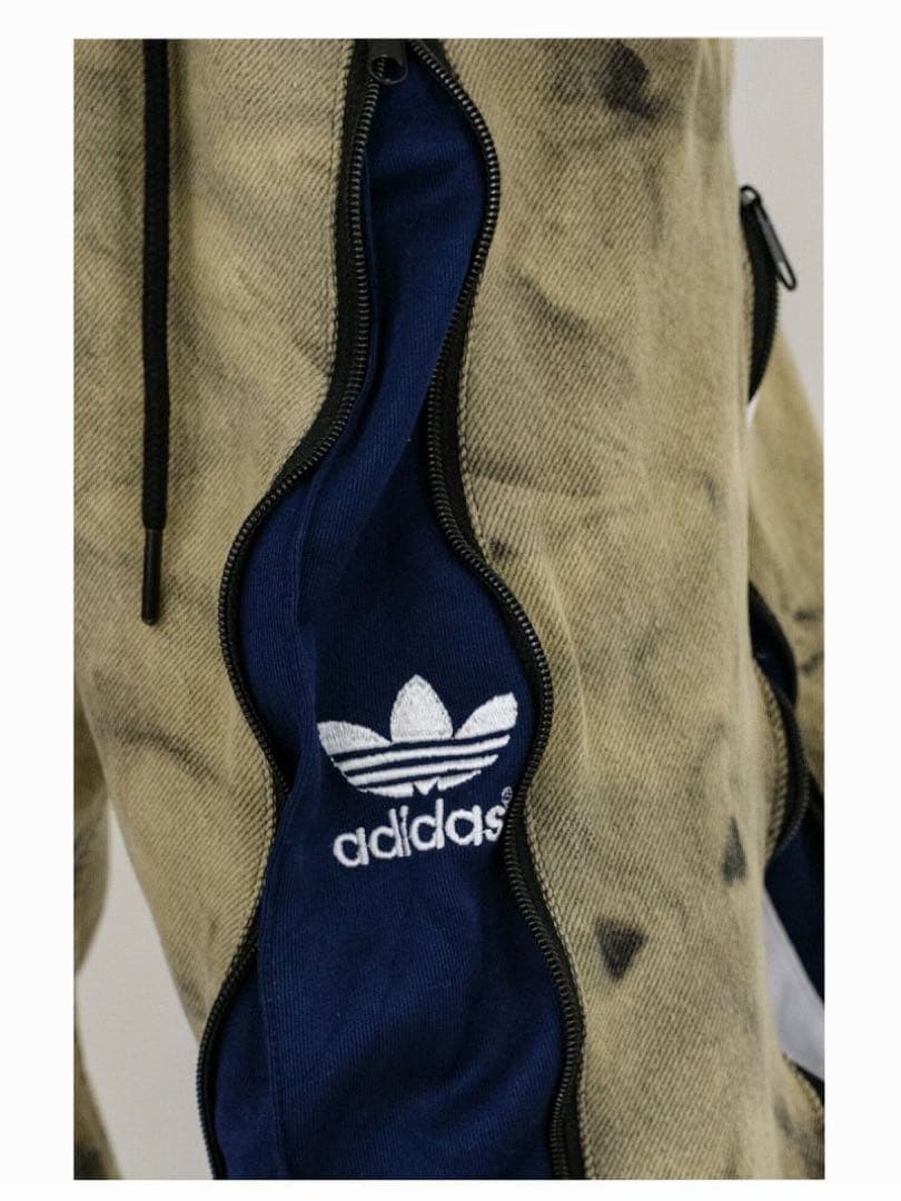4ジップ　リメイク　ワイドパンツ　古着　y2k 韓国　adidas101190