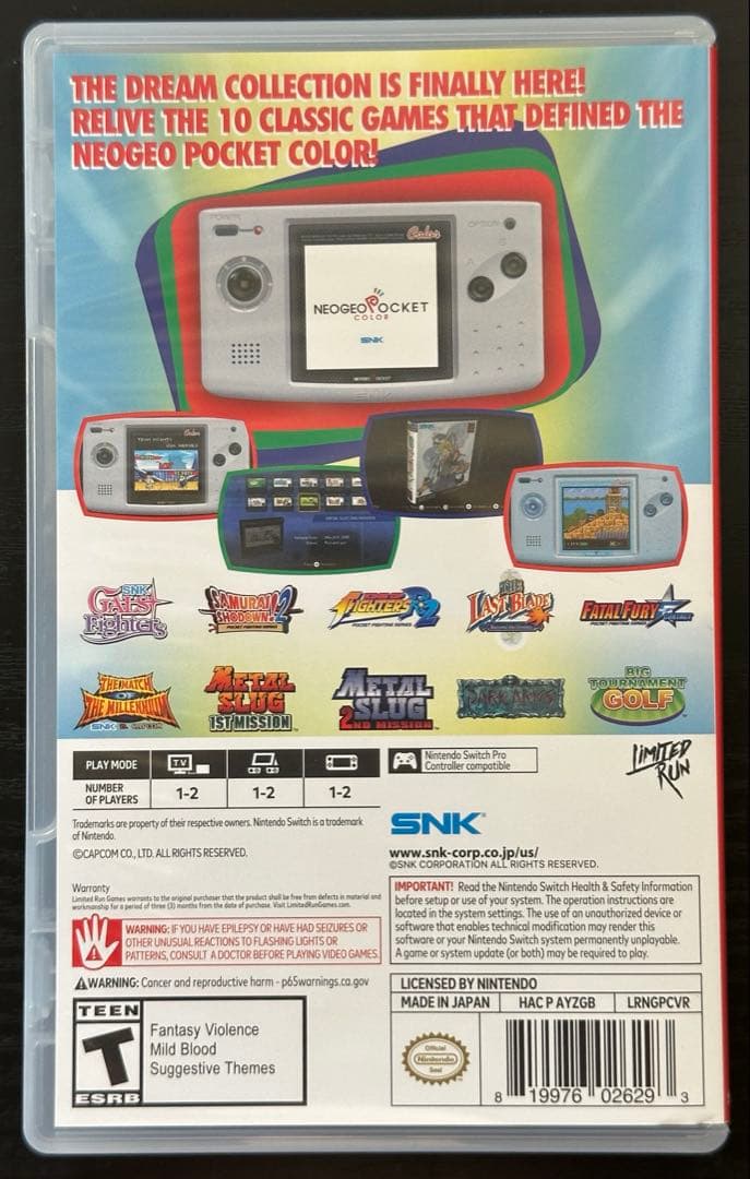 ネオジオポケットカラー セレクション Vol.1 北米版 switch スイッチ