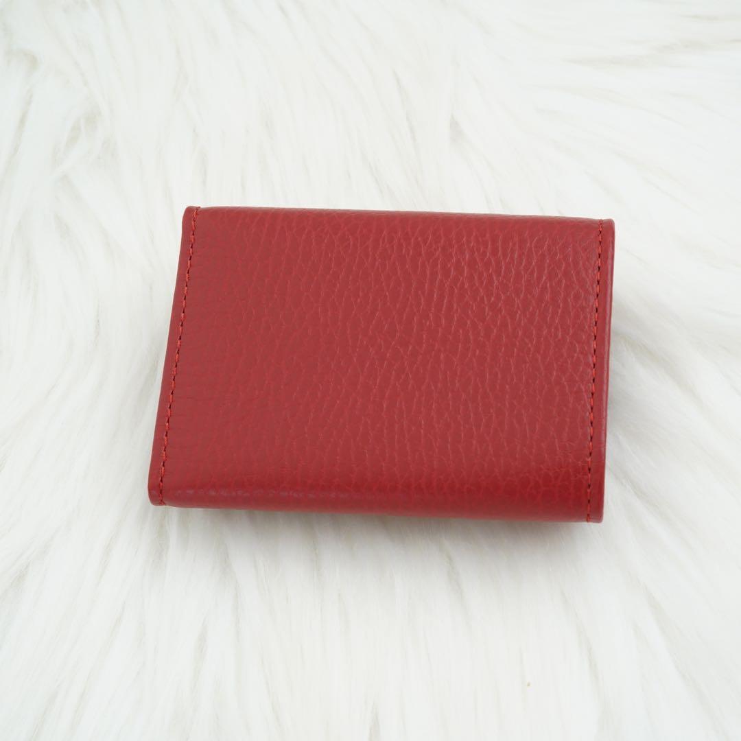新品未使用品　箱付き　GUCCI グッチ　三つ折り財布　GG柄　マーモント　赤