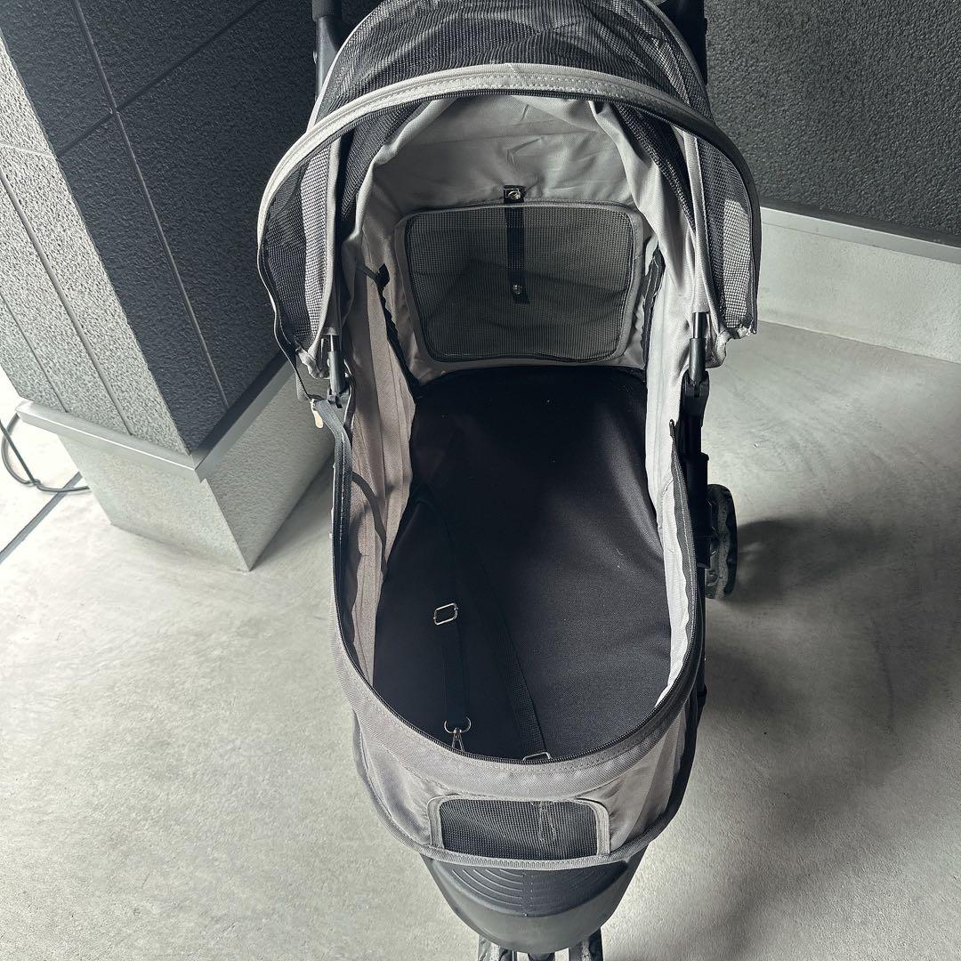 美品！グレー カラー　ペットカート 前輪回転式