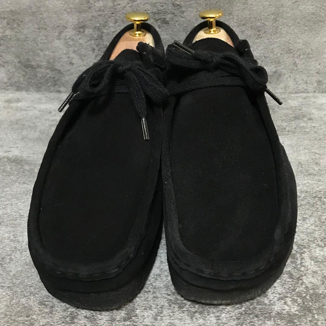 【美品】クラークス ワラビー ローカット UK7 25.5cm 黒 スエード