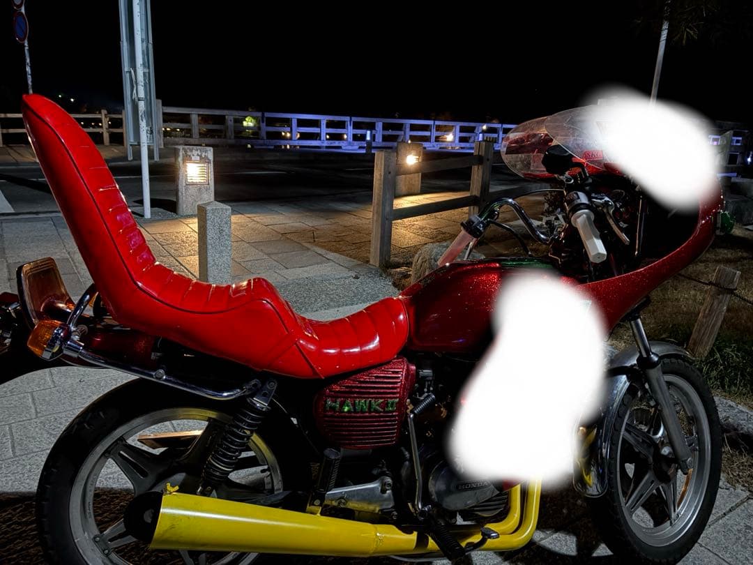CB250T CB400T ホーク バブ 3段シート 赤エナメル 55cm 角タ