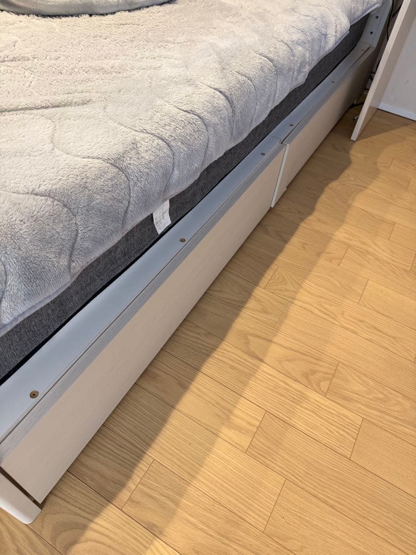 アザン 3 WWホワイトウォッシュ クイーンベッドフレーム ニトリ