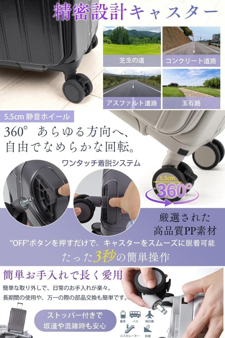スーツケース 片開き 軽量 Lサイズ 90L 7~9泊 ブラック TSAロック