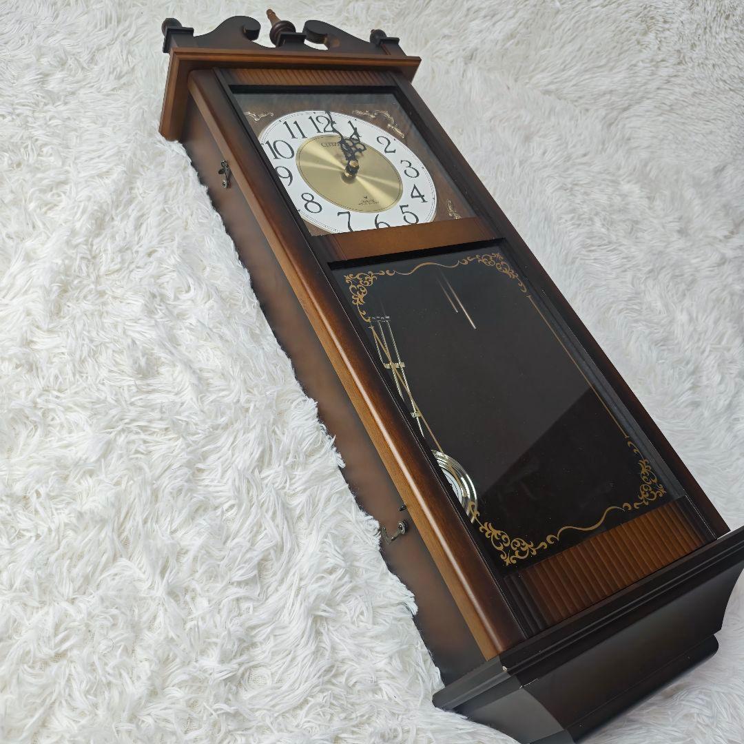 【超貴重・美品】CITIZEN 振り子時計 クラシック ブラウン 動作確認OK