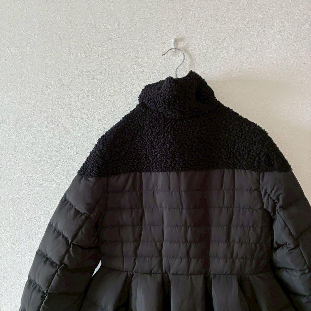 美品【バースデーバッシュ】フレアロングダウンコート ボアネック Aライン S 黒