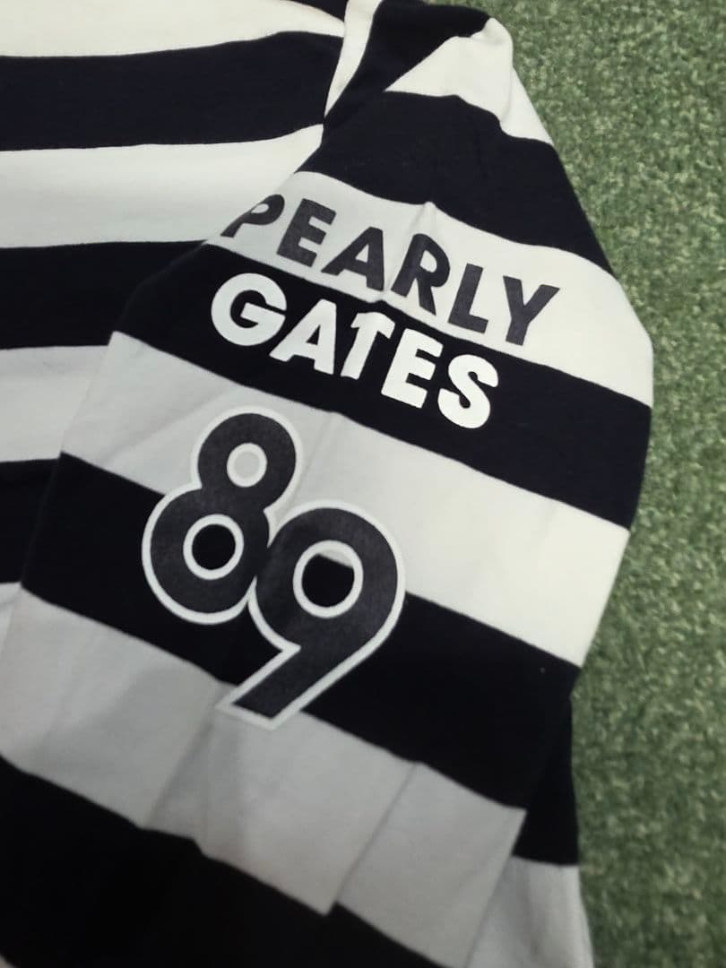 ゴルゴ72PEARLY GATES ストライプタートルネックシャツ 5号