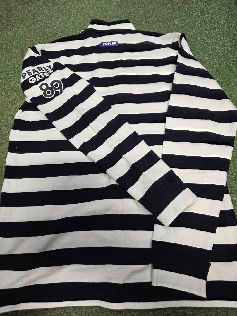 ゴルゴ72PEARLY GATES ストライプタートルネックシャツ 5号