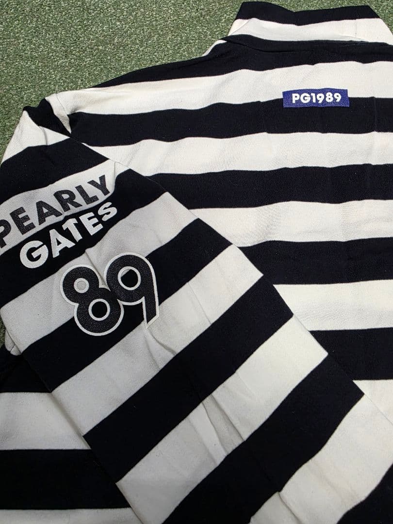 ゴルゴ72PEARLY GATES ストライプタートルネックシャツ 5号