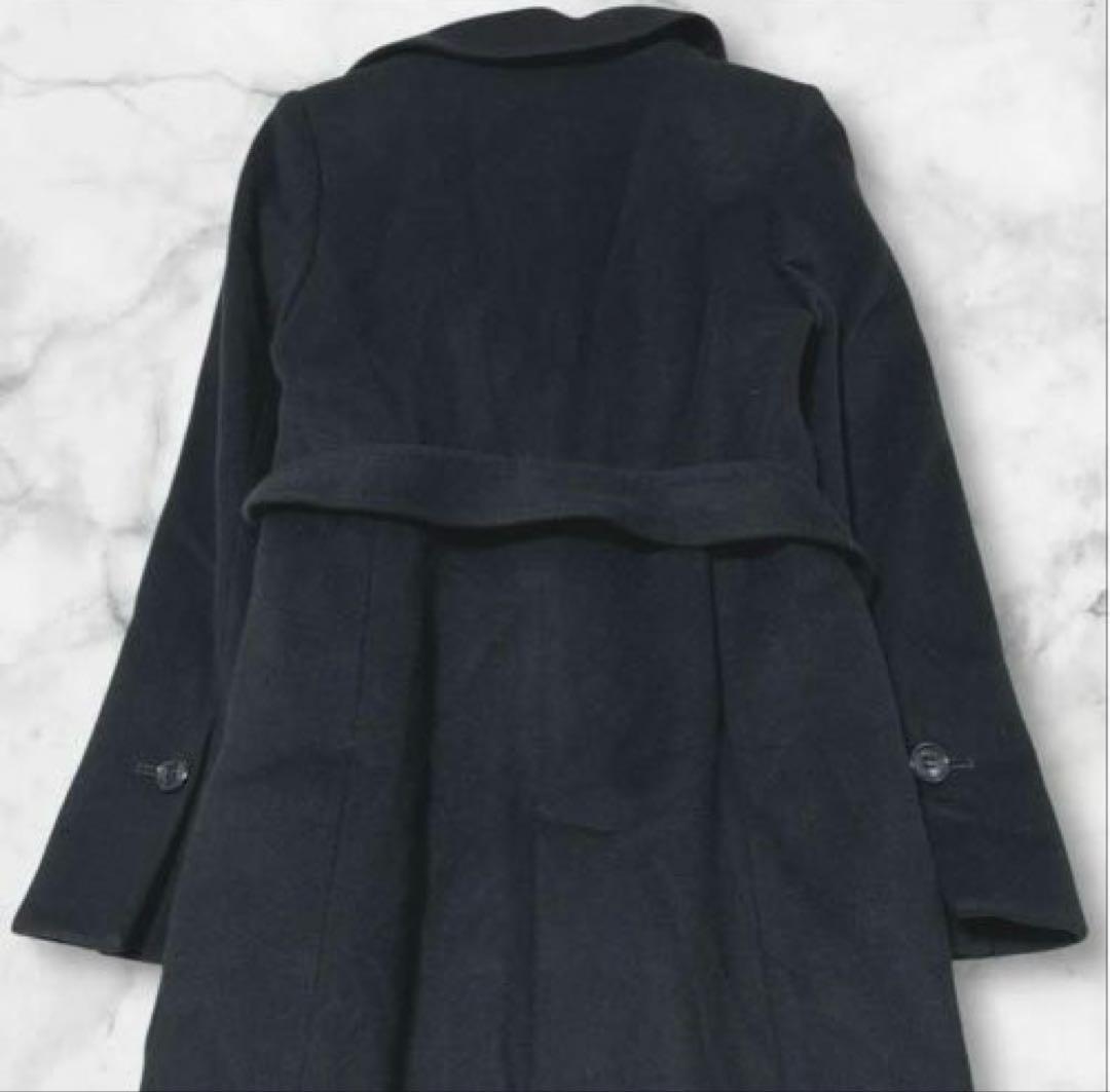 INED イネド　ロングコート　 ベルテッド　カシミヤ100% ブラック