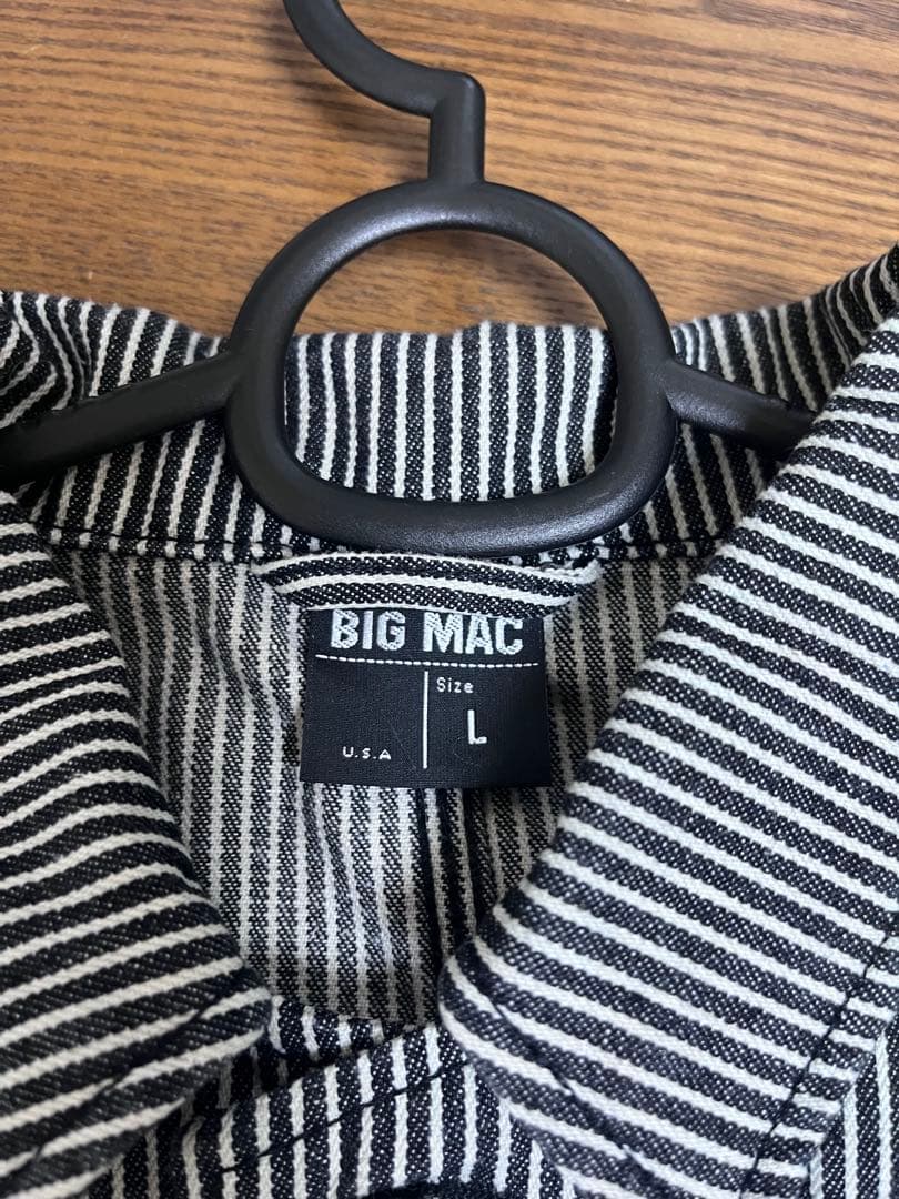BIG MAC ヒッコリー　カバーオール　チョアコート黒×白