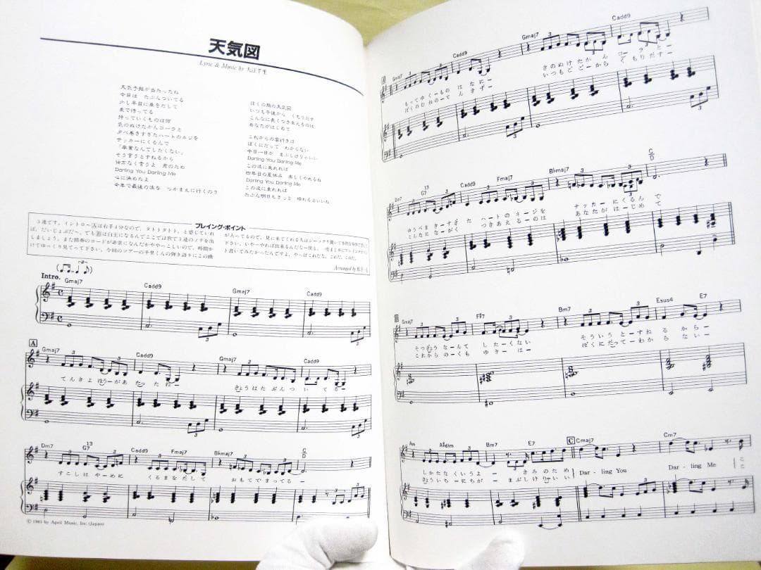 大江千里　ライブバージョン　ピアノスコア 絶版希少　1988年♪