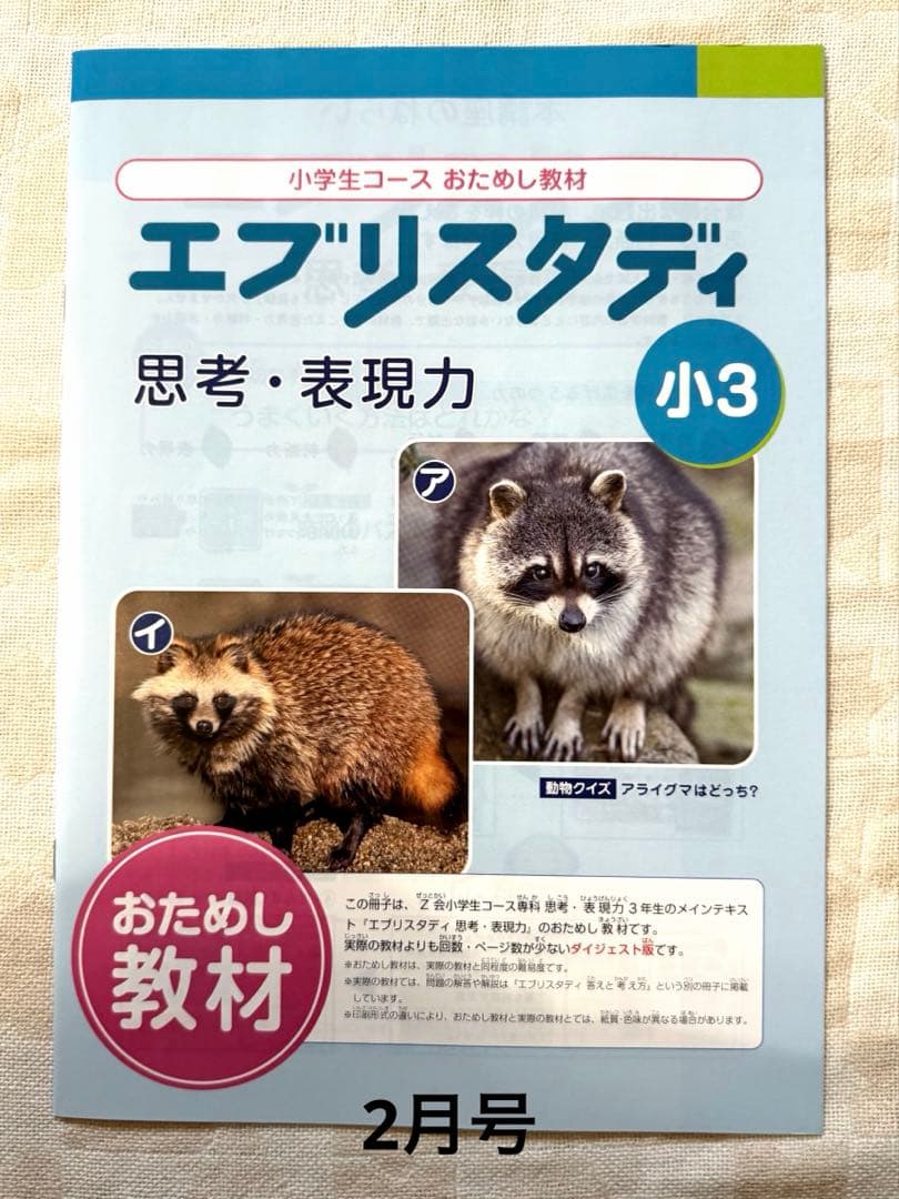 未使用品　小学二年生 Z会　みらい思考力付