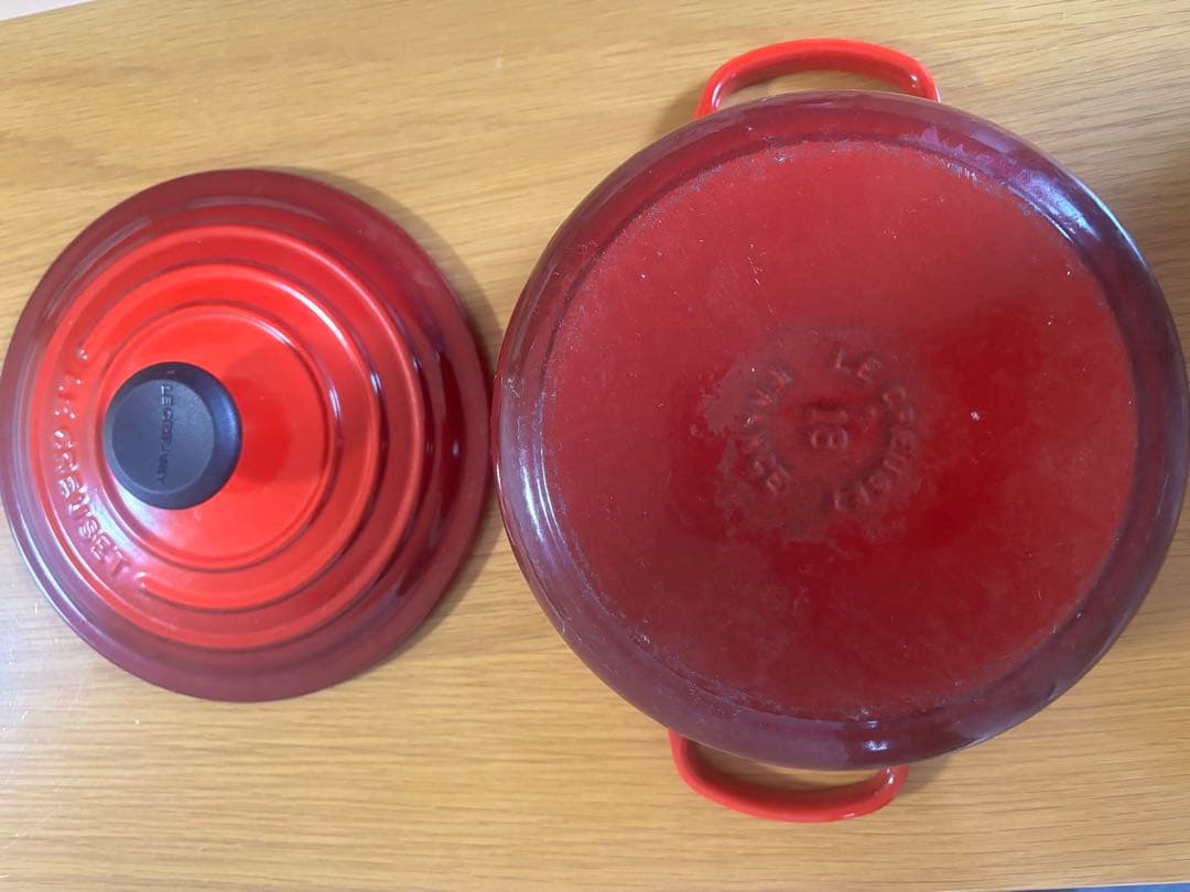 LE CREUSET 両手鍋 赤 18センチ