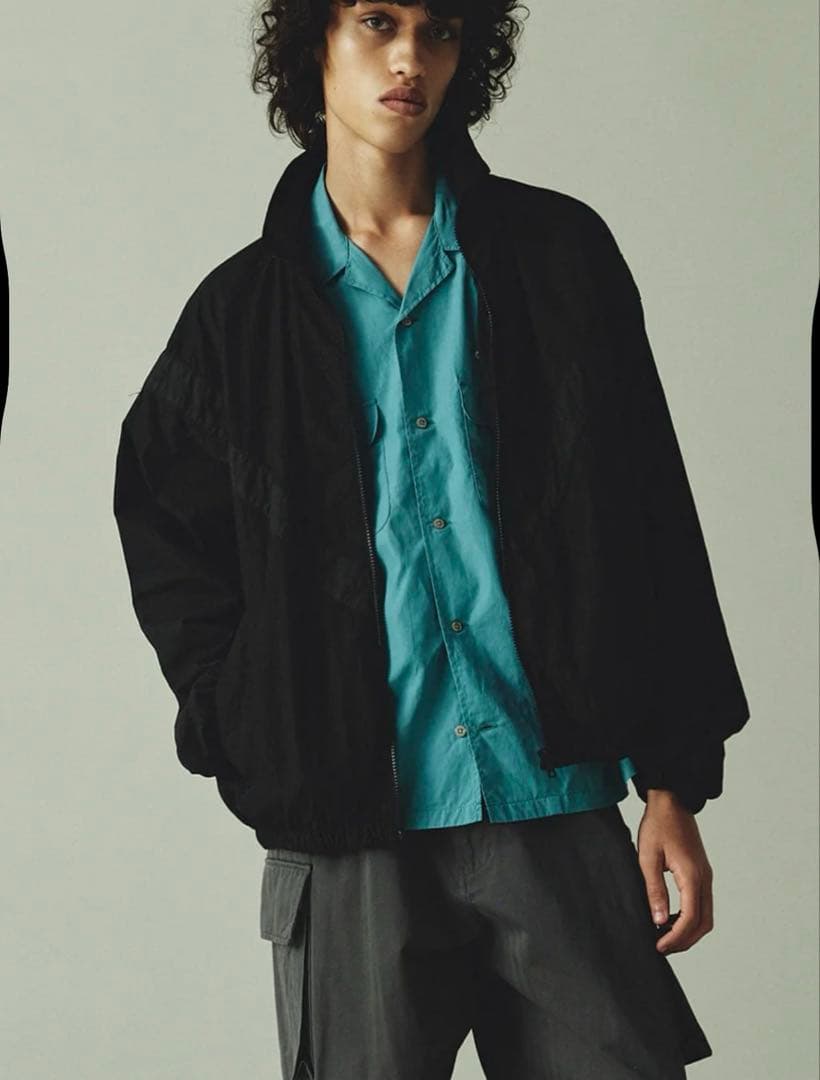 美品　FIDELITY オーバーダイトレーニングジャケット ブラック　L